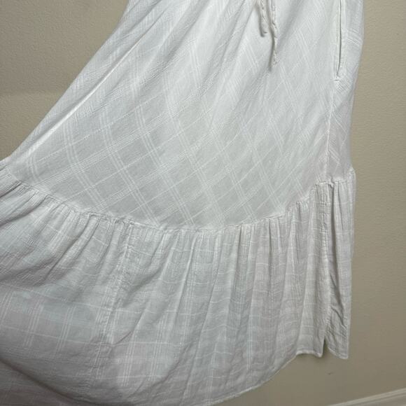 free people | romantic kaylyn gauze textured cotton boho white midi dress sz XS - Picture 5 of 10